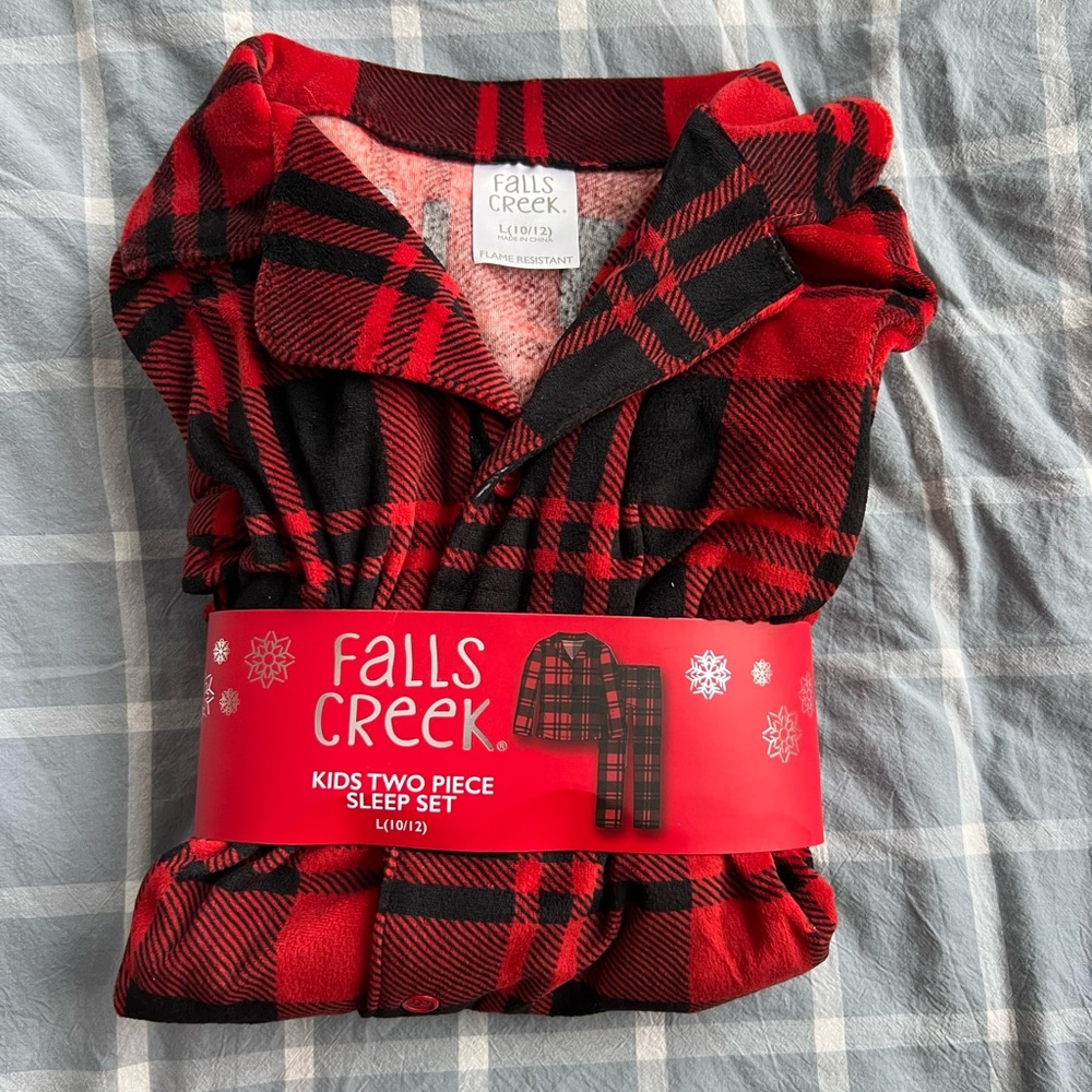 Red and Black Plaid Sleepwear Set